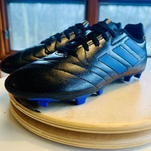 adidas Men's Goletto VII FG Sneaker Soccer Cleats Black/Blue Size 6